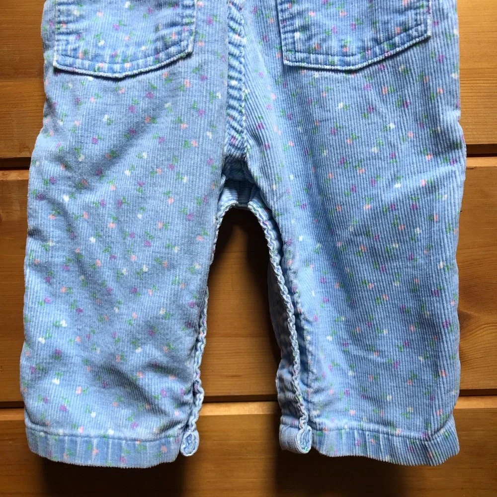 Vintage Oshkosh overall corduroy floral blue 12 months